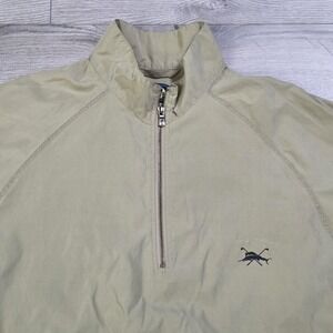 Tommy Bahama Birdie Zip Golf Windbreaker Pullover Men XXL Beige 1/4 Zip Mercedes